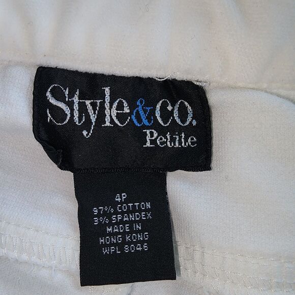 Vintage Y2K Style & Co. White Patch Pocket Bootcut Pants Sz 4 - Picture 5 of 8